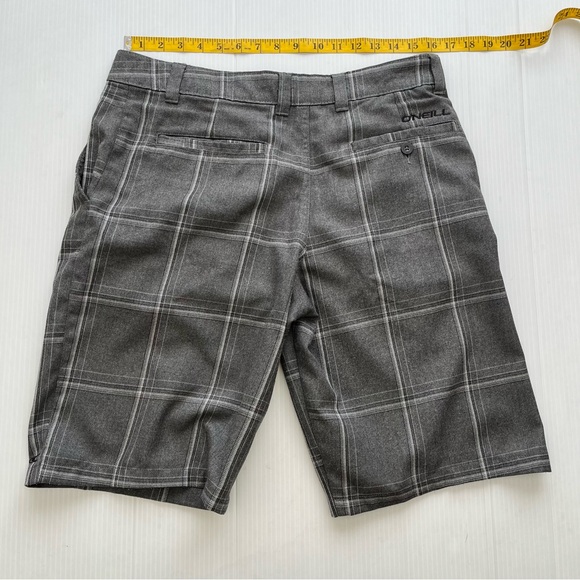 O’NEILL Hybrid Board Shorts Flat Front Gray Plaid Size 32 - Picture 8 of 9